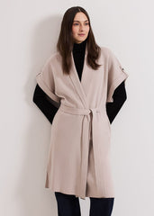 Wendy Shawl Collar Knit Gilet Stone