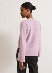 Olivia V Neck Alpaca Jumper Pink