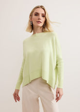 Kara Square Boxy Knit Top Lime