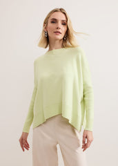 Kara Square Boxy Knit Top Lime