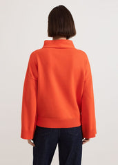 Blaire Fluted Sleeve Knit Jumper Orange