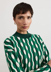 Payton Geo Jacquard Knit Top Green