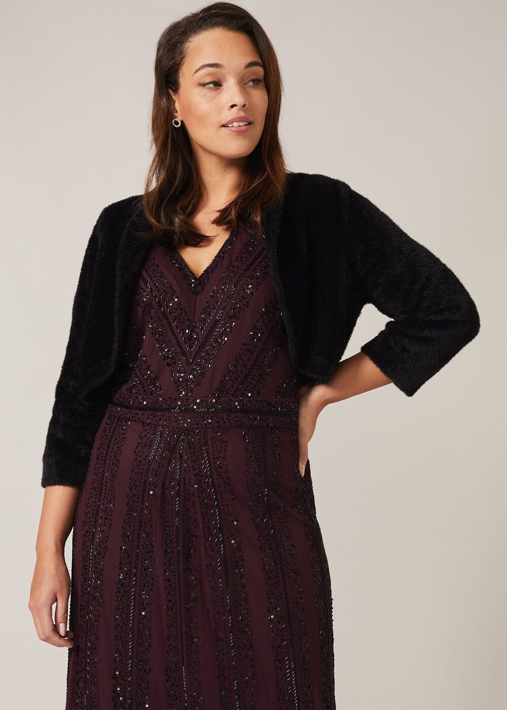Fay Fluffy Bolero Black
