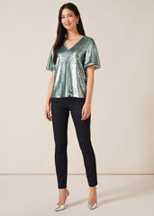 Adara Sequin Blouse Mint
