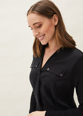 Neave Button Tunic Black
