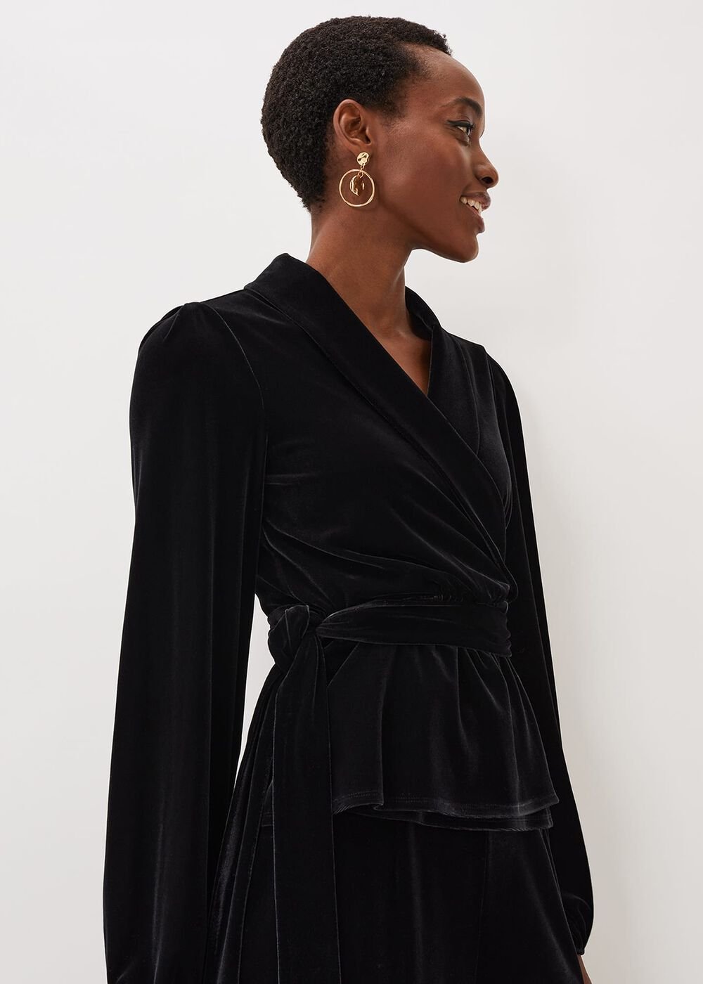 Florentine Velvet Co-Ord Top Black