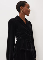 Florentine Velvet Co-Ord Top Black