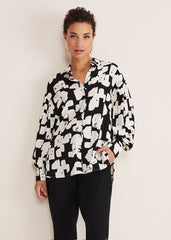 Luana Geo Print Blouse Black/Cream