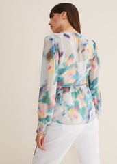 Sonya Printed Wrap Blouse Multi-Coloured