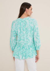 Lara Paisley Print Blouse Aqua
