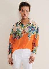 Paisley Placement Shirt Orange
