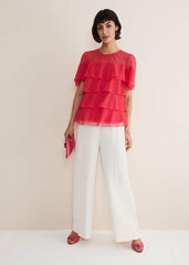 Stacey Ruffle Blouse Fuschia