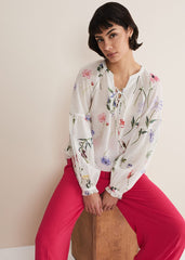 Marianne Floral Blouse Ivory/Multi