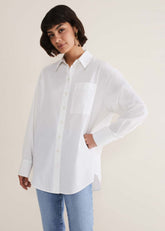 White Cotton Oversized Shirt White