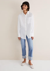 White Cotton Oversized Shirt White