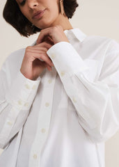 White Cotton Oversized Shirt White