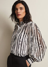 Leinani Mark Making Print Blouse Black/Multi
