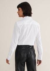 White Cotton Fitted Shirt White
