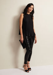 Nina Pleat Blouse Black