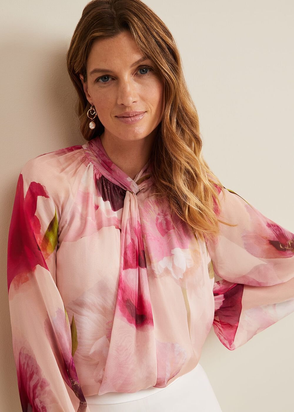 Poppy Silk Blouse Pale Pink