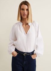 Nova Linen Blouse White