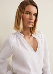 Nova Linen Blouse White