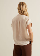 Kelsie Button Through Linen Shirt Neutral