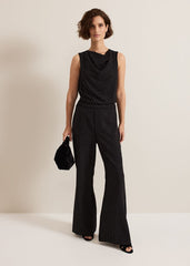 Ottie Black Cowl Neck Top Black