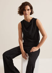 Ottie Black Cowl Neck Top Black