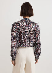 Ingrid Abstract Print Blouse Navy