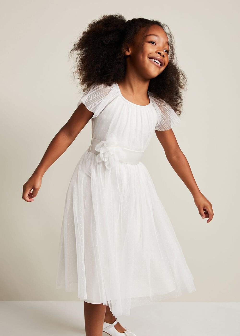 Jasmine Tulle Fit And Flare Dress Ivory