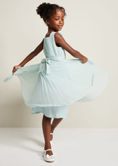 Belle Pleat Dress Pale Blue