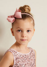 Bow Hair Band & Clip Set Pink