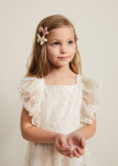Bow Hair Band & Clip Set Pink