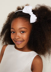 Bow Hair Band & Clip Set White