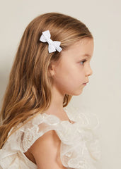 Bow Hair Band & Clip Set White