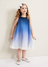 Jessie Ombre Pleat Dress Blue