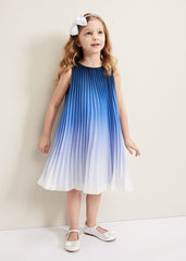Jessie Ombre Pleat Dress Blue