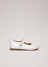 Satin Bow Front Shoes Ivory