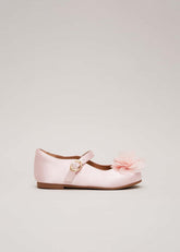 Satin Flower Detail Shoes Pale Pink