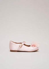 Satin Flower Detail Shoes Pale Pink