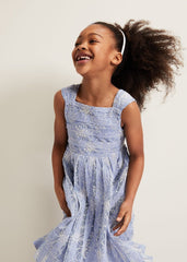 Amelia Embroidered Dress Blue
