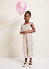 Evie Sequin Jumpsuit Silver