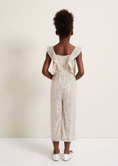 Evie Sequin Jumpsuit Silver