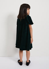 Beatrice Dark Green Velvet Swing Dress Dark Green