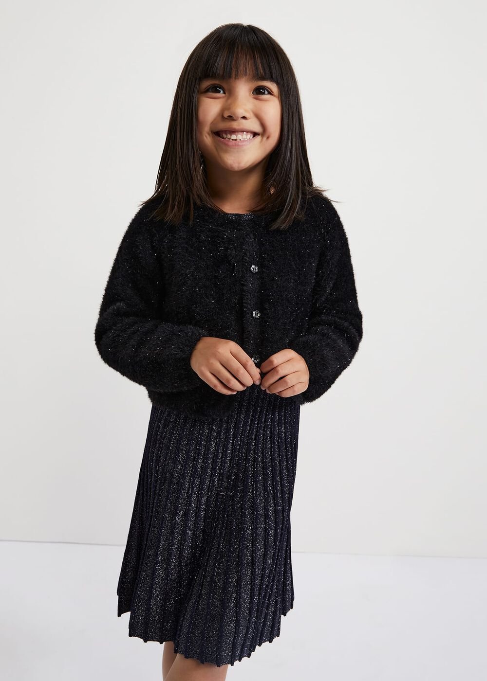 Kessie Black Fluffy Cardigan Black
