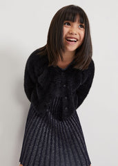 Kessie Black Fluffy Cardigan Black