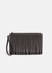 Shae Sparkle Tassel Clutch Bag Black