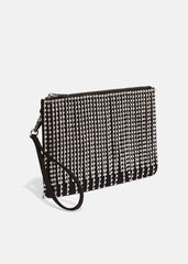 Shae Sparkle Tassel Clutch Bag Black