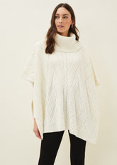 Melly Cable Knit Cape Winter White
